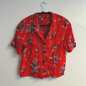 H&M Short Sleeve Button Up T-Shirt. Size S